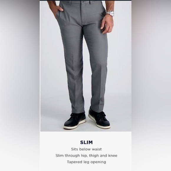 NWT Haggar Men's The Active Series Slim Fit Flat Front Pant 30W x 32L - Picture 4 of 13